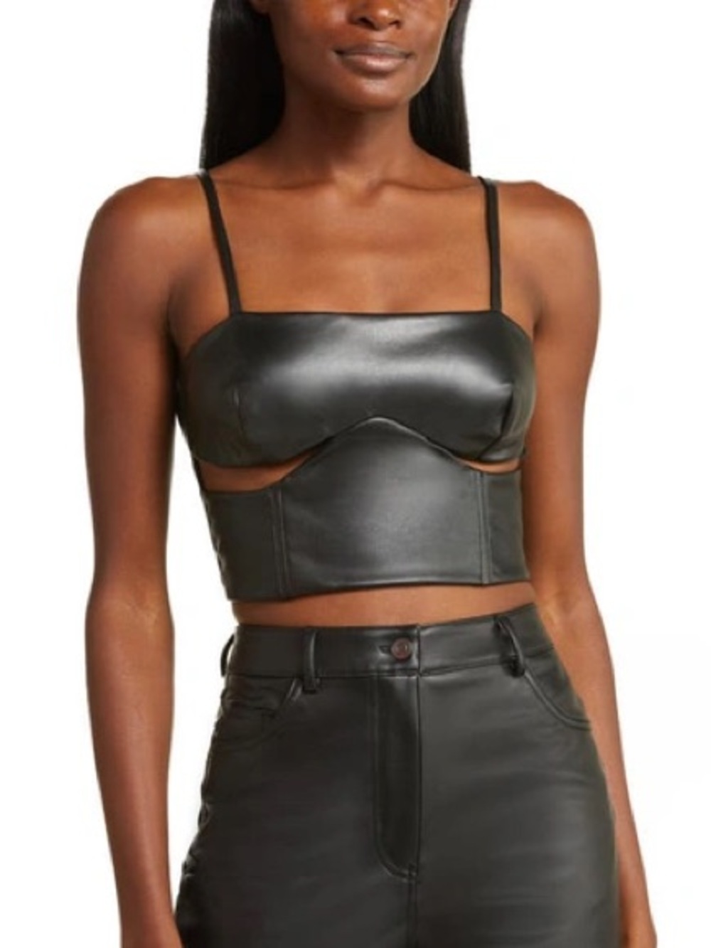 NWOT BY.DYLN Peggy Corset Top in Black - Picture 2 of 5